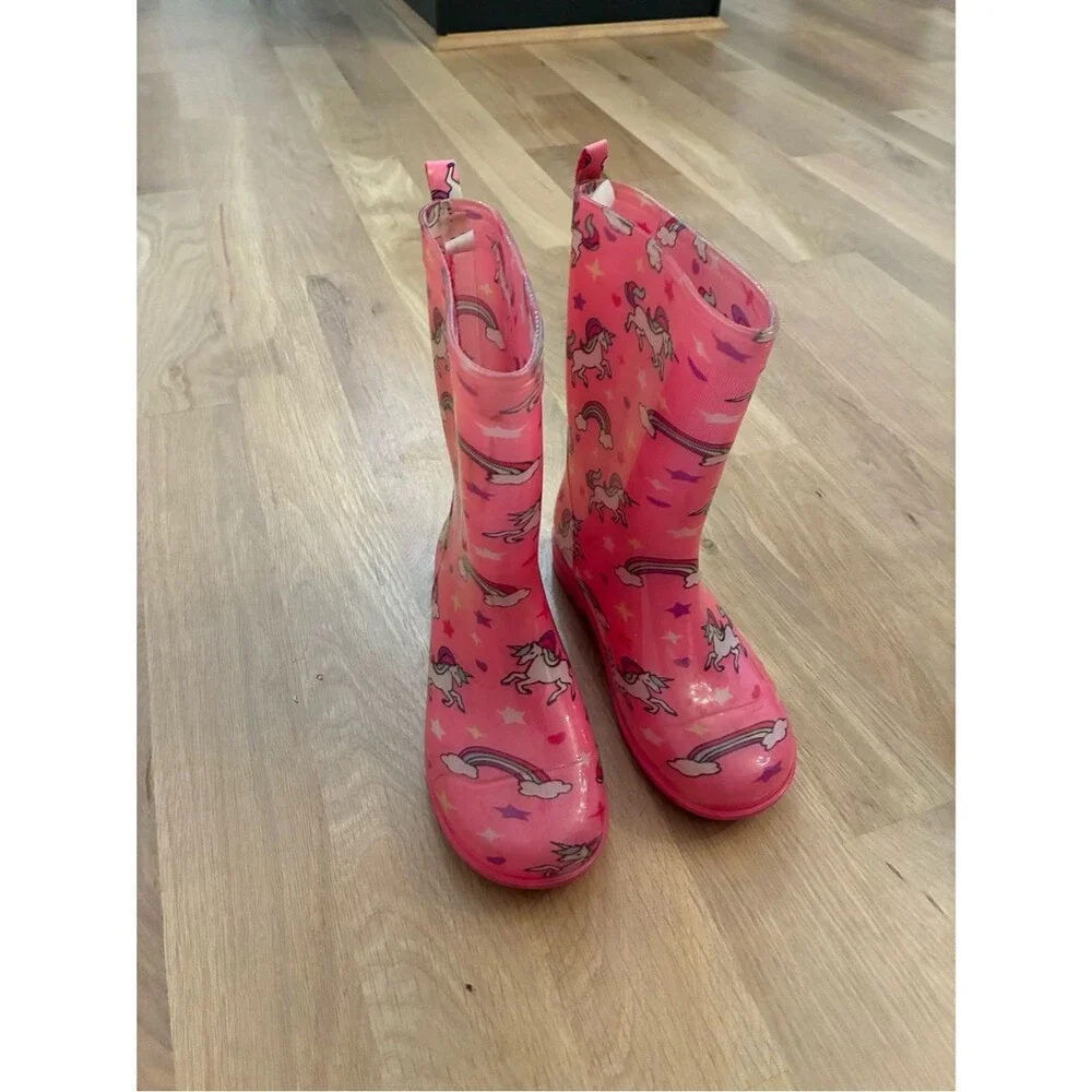 Capelli of New York Pink Unicorn Rainbow Rain Boots